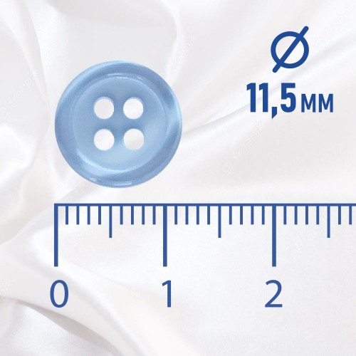 Пуговица рубашечная/блузочная (4 прокола) арт. ST1. L18 - 11. 5 мм светло-голубой (уп. 12 шт)