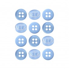 Пуговица рубашечная/блузочная (4 прокола) арт. ST1. L14 - 9 мм светло-голубой (уп. 12 шт)