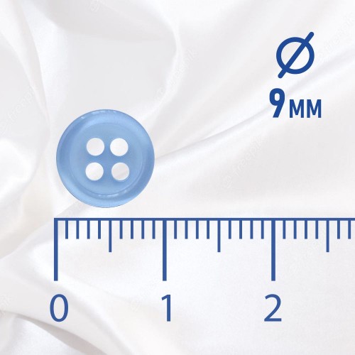 Пуговица рубашечная/блузочная (4 прокола) арт. ST1. L14 - 9 мм светло-голубой (уп. 12 шт)