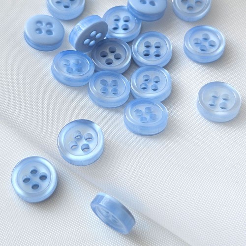 Пуговица рубашечная/блузочная (4 прокола) арт. ST1. L14 - 9 мм светло-голубой (уп. 12 шт)