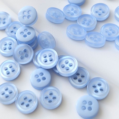 Пуговица рубашечная/блузочная (4 прокола) арт. ST1. L14 - 9 мм светло-голубой (уп. 12 шт)