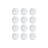 Пуговица рубашечная/блузочная (4 прокола) арт. ST1. L14 - 9 мм белый перламутр (уп. 12 шт)
