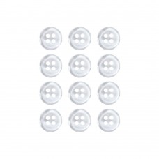 Пуговица рубашечная/блузочная (4 прокола) арт. ST1. L14 - 9 мм белый перламутр (уп. 12 шт)