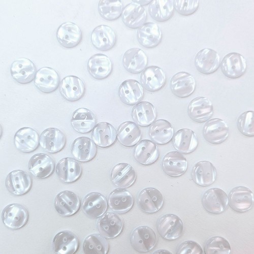 Пуговица рубашечная/блузочная (2 прокола) арт. TOP1. L18 - 11 мм белый перламутр (уп. 12 шт)