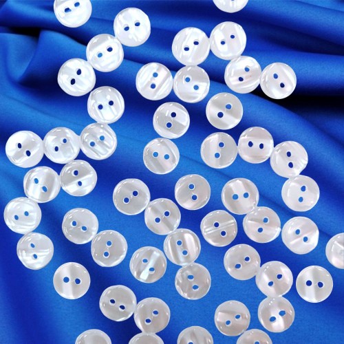 Пуговица рубашечная/блузочная (2 прокола) арт. TOP1. L20 - 13 мм белый перламутр (уп. 12 шт)