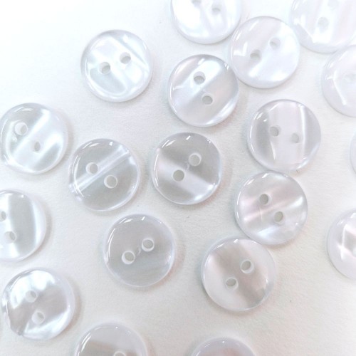Пуговица рубашечная/блузочная (2 прокола) арт. TOP1. L20 - 13 мм белый перламутр (уп. 12 шт)