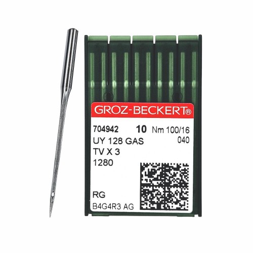 Иглы для промышленных швейных машин UY*128 GAS 100 RG универсальные GROZ-BECKERT (10 шт)