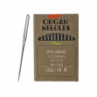 Иглы для промышленных швейных машин UY*128 GAS 100 B(SUK) для высокоэластичных тканей ORGAN (10 шт)