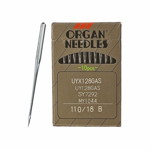 Иглы для промышленных швейных машин UY*128 GAS 110 B(SUK) для высокоэластичных тканей ORGAN (10 шт)