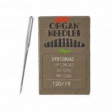 Иглы для промышленных швейных машин UY*128 GAS 120 универсальные ORGAN (10 шт)