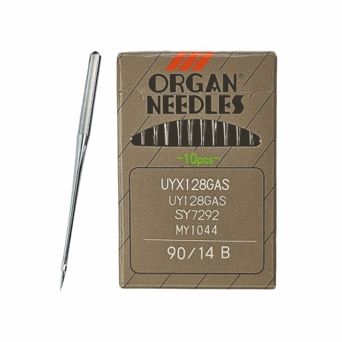 Иглы для промышленных швейных машин UY*128 GAS 90 B (SUK) для высокоэластичных тканей ORGAN (10 шт)