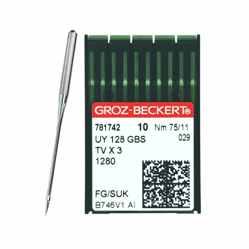 Иглы для промышленных швейных машин UY*128 GBS 75 SUK для высокоэластичных GROZ-BECKERT (10 шт)