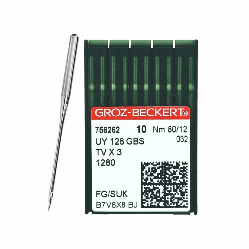 Иглы для промышленных швейных машин UY*128 GBS 80 SUK для высокоэласт. тканей GROZ-BECKERT (10 шт)