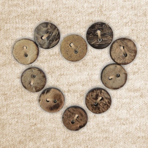 Пуговица кокос (2 прокола) арт. COC1. L20 - 13 мм (уп. 10 шт)