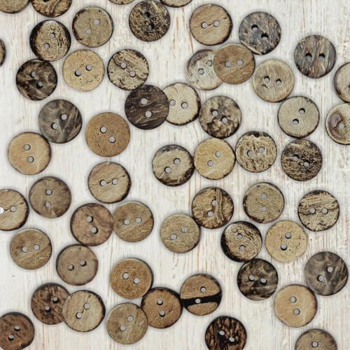 Пуговица кокос (2 прокола) арт. COC1. L24 - 15 мм (уп. 10 шт)