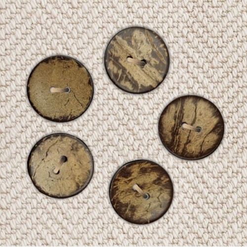 Пуговица кокос (2 прокола) арт. COC1. L28 - 18 мм (уп. 10 шт)