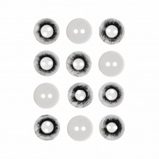 Пуговица P-A1008. 11.5 мм/2 белый-графит (уп. 12 шт)