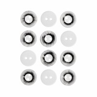 Пуговица P-A1008. 15 мм/2 белый-графит (уп. 12 шт)