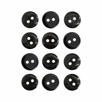 Пуговица P-A1401. 11.5 мм/2 черный (уп. 12 шт)