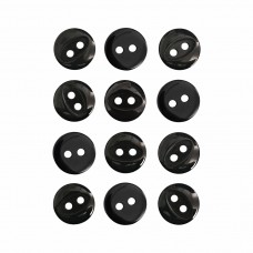 Пуговица P-A1401. 11.5 мм/2 черный (уп. 12 шт)