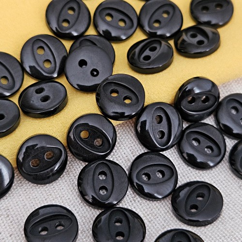 Пуговица P-A1401. 11.5 мм/2 черный (уп. 12 шт)