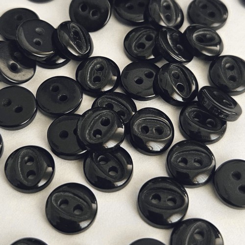 Пуговица P-A1401. 11.5 мм/2 черный (уп. 12 шт)