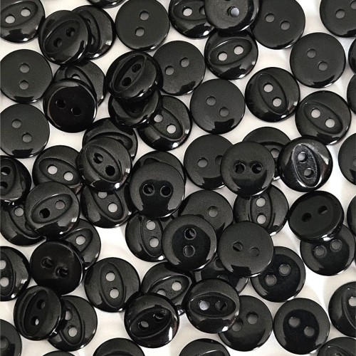 Пуговица P-A1401. 11.5 мм/2 черный (уп. 12 шт)