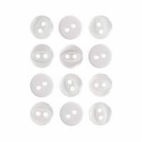 Пуговица P-A1401. 11.5 мм/2 белый (уп. 12 шт)