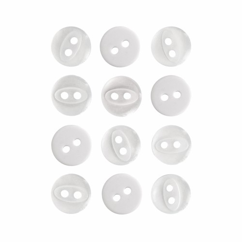 Пуговица P-A1401. 11.5 мм/2 белый (уп. 12 шт)