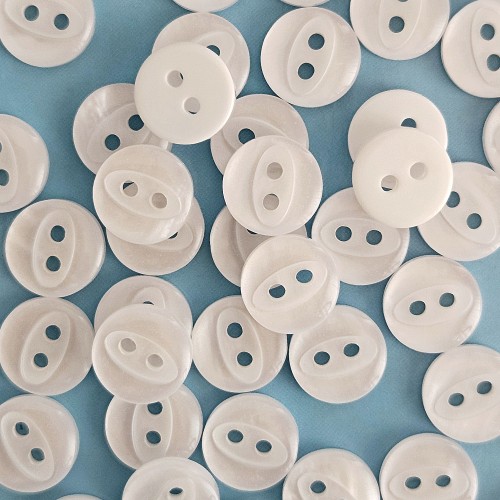 Пуговица P-A1401. 11.5 мм/2 белый (уп. 12 шт)