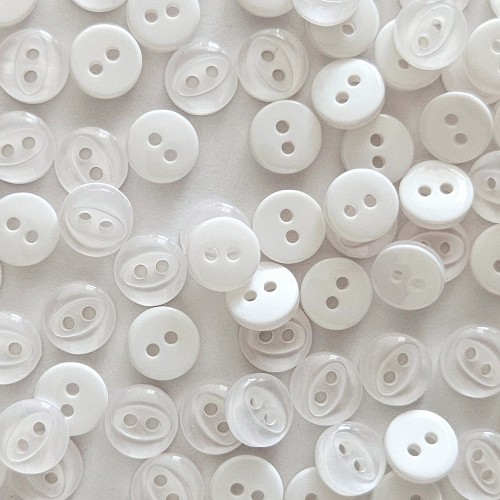 Пуговица P-A1401. 11.5 мм/2 белый (уп. 12 шт)