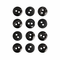 Пуговица P-A1401. 9 мм/2 черный (уп. 12 шт)