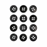 Пуговица P-A1828. 10 мм/4 черный (уп. 12 шт)