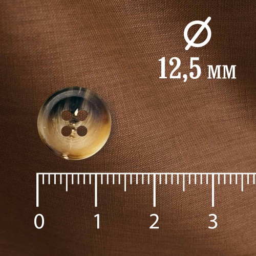 Пуговица P-A1828. 12.5 мм/4 бежево-коричневый (уп. 12 шт)