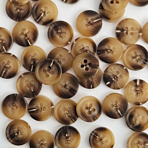 Пуговица P-A1828. 12.5 мм/4 бежево-коричневый (уп. 12 шт)