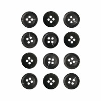Пуговица P-A1828. 12.5 мм/4 черный (уп. 12 шт)