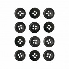 Пуговица P-A1828. 12.5 мм/4 черный (уп. 12 шт)