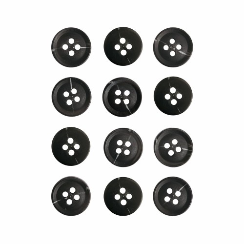 Пуговица P-A1828. 12.5 мм/4 черный (уп. 12 шт)
