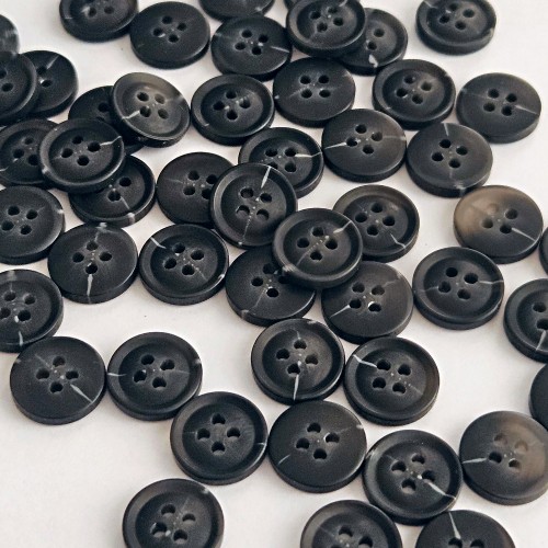 Пуговица P-A1828. 12.5 мм/4 черный (уп. 12 шт)