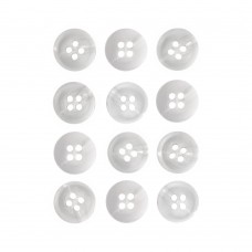 Пуговица P-A1828. 12.5 мм/4 белый (уп. 12 шт)