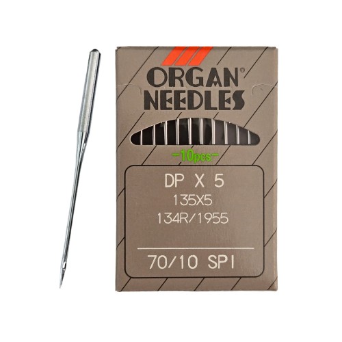 Иглы для промышленных швейных машин DP*5 70 SPI для шелковых тканей ORGAN (10 шт)